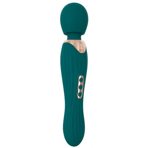 You2Toys Grande Wand smaragdgron massagestav 29,3cm med rorligt massagehuvud och 5 vibrationslagen i silikon