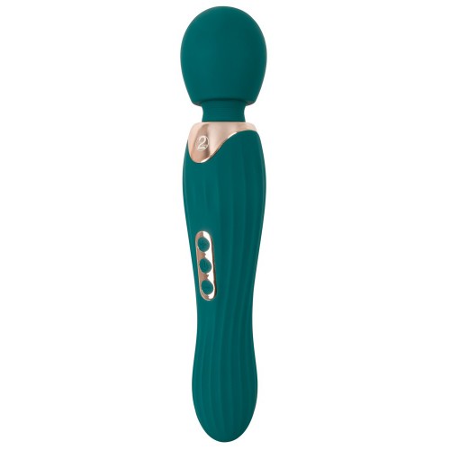 You2Toys Grande Wand smaragdgron massagestav 29,3cm med rorligt massagehuvud och 5 vibrationslagen i silikon
