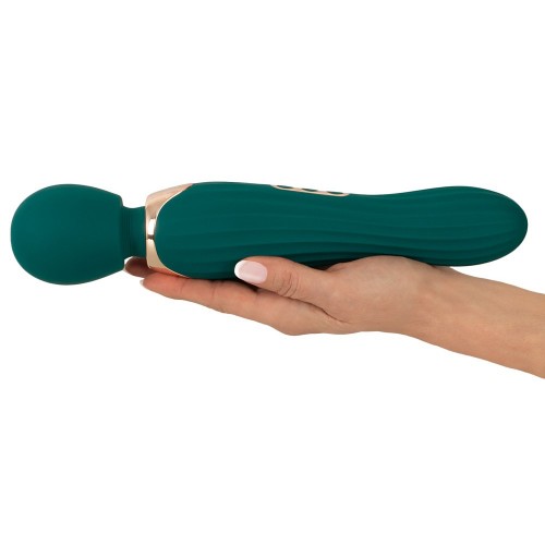 You2Toys Grande Wand smaragdgron massagestav 29,3cm med rorligt massagehuvud och 5 vibrationslagen i silikon