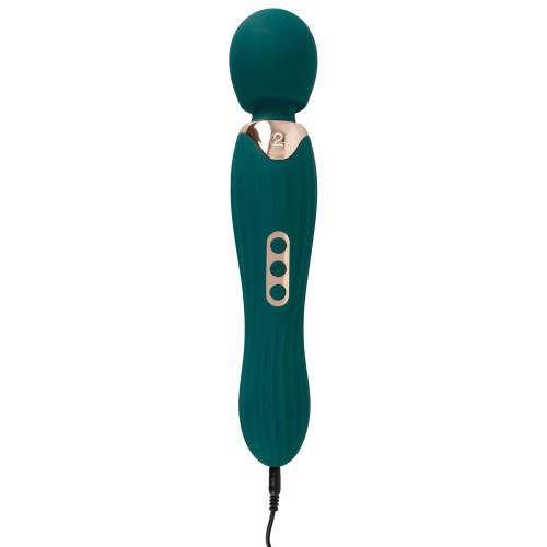 You2Toys Grande Wand smaragdgron massagestav 29,3cm med rorligt massagehuvud och 5 vibrationslagen i silikon