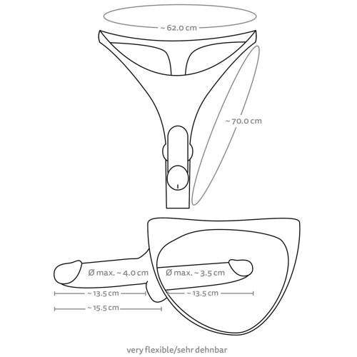 You2Toys Ultra Realistic Double Penis Thong – stringtrosa med dubbla realistiska penisar för vaginal och anal stimulans