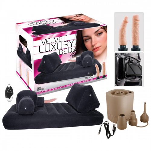 You2Toys Velvet Luxury Bed uppblåsbar sexmaskin med vibrator och stötfunktion i silikon – maxvikt 120 kg