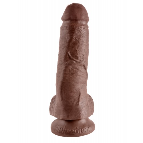 King Cock .8" With Balls Brun - XL