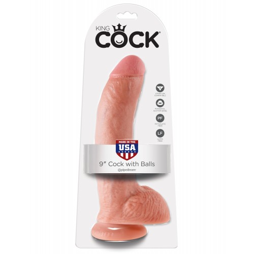 King Cock 9" With Balls - XXL-Lyxdong
