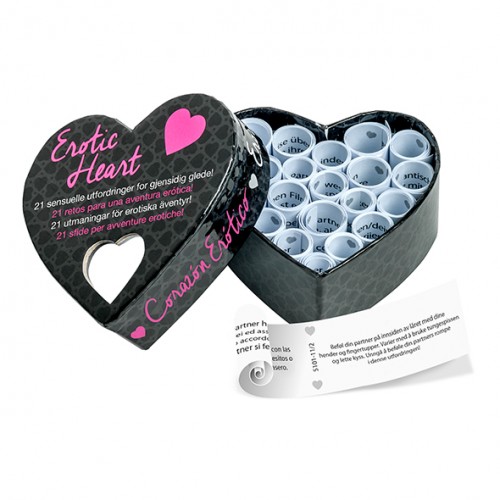 Tease & Please Erotic Heart Mini på svenska erotiskt parspel med 21 erotiska utmaningar – lekfullt och intimt sällskapsspel för par