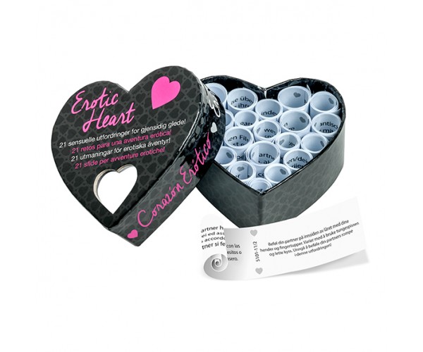 Tease & Please Erotic Heart Mini på svenska erotiskt parspel med 21 erotiska utmaningar – lekfullt och intimt sällskapsspel för par