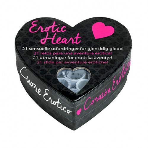 Tease & Please Erotic Heart Mini på svenska erotiskt parspel med 21 erotiska utmaningar – lekfullt och intimt sällskapsspel för par
